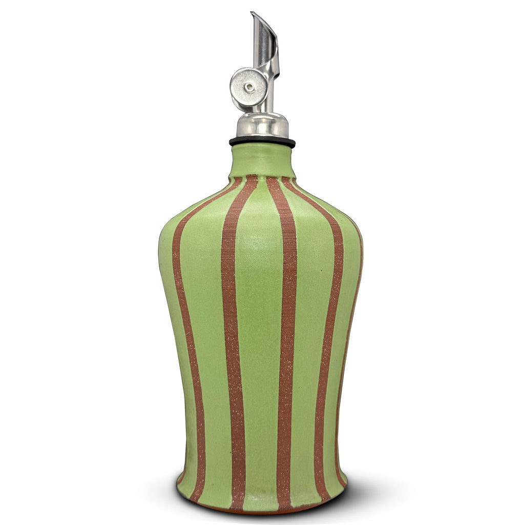 Handmade Olive Oil Cruet - Sage Stripe Georgetown Olive Oil Co.