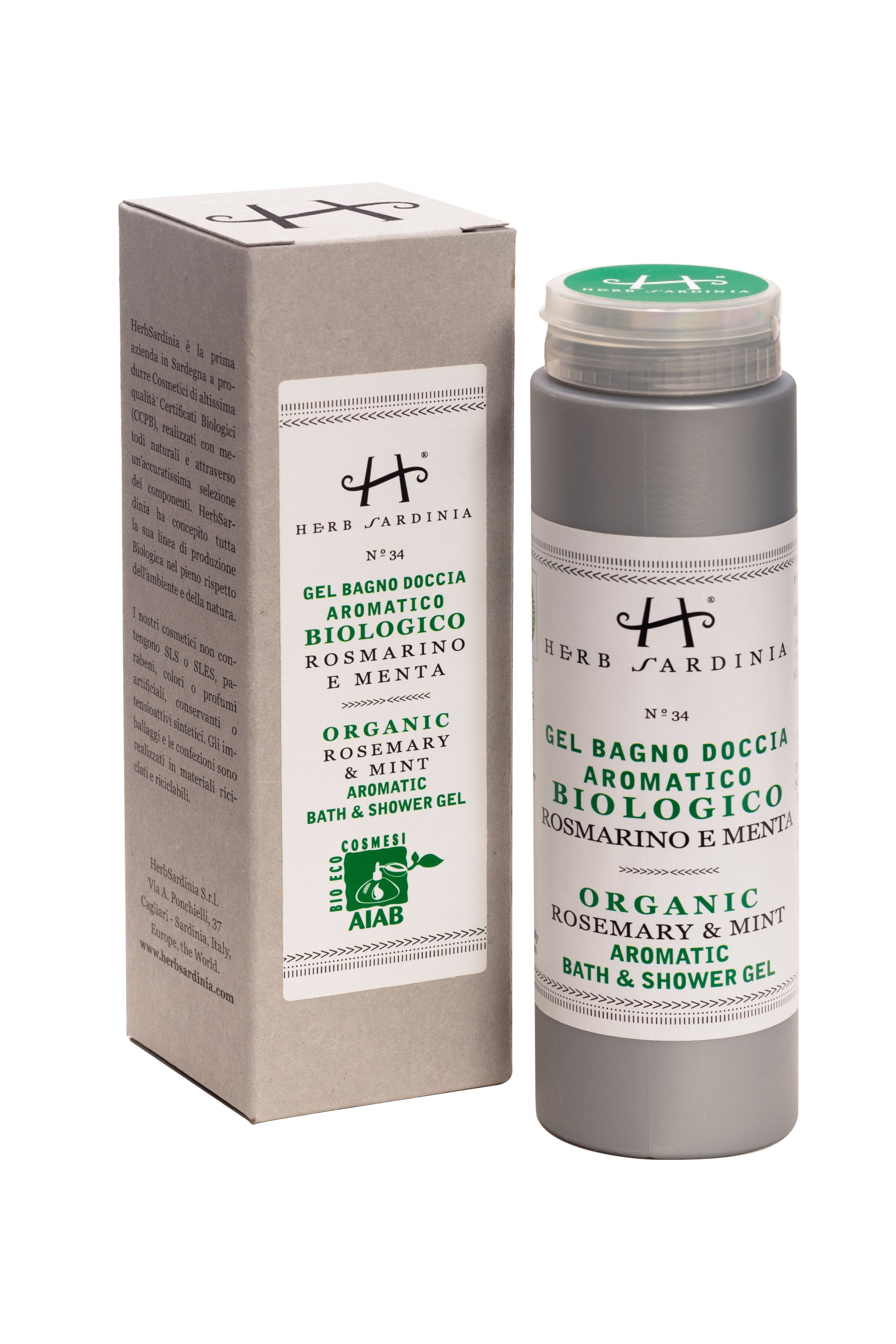 HerbSardinia Organic Rosemary & Mint Bath & Shower Gel