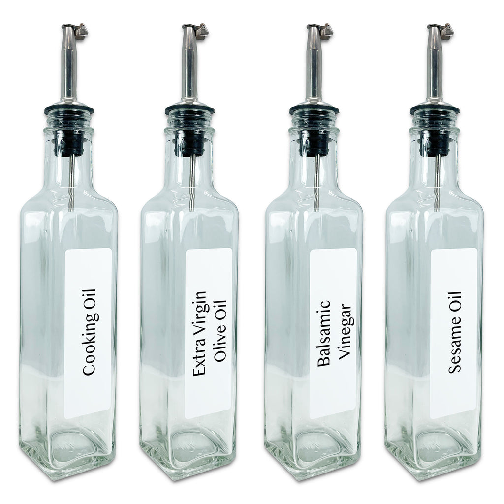 Glass Oil & Vinegar Glass Bottle Dispenser Set Georgetown Olive Oil Co.
