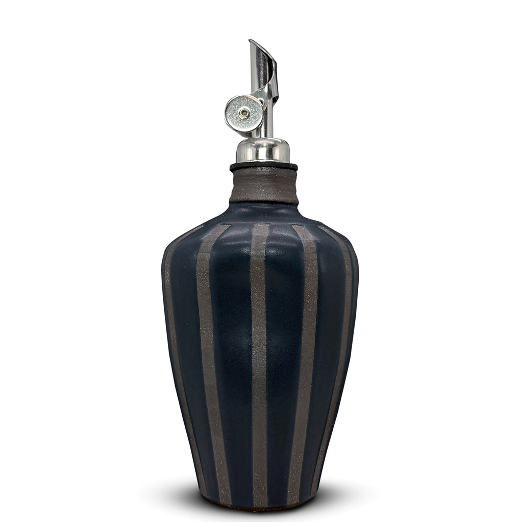 Handmade Olive Oil Cruet – Midnight Clay Thumb-Grip Georgetown Olive Oil Co.
