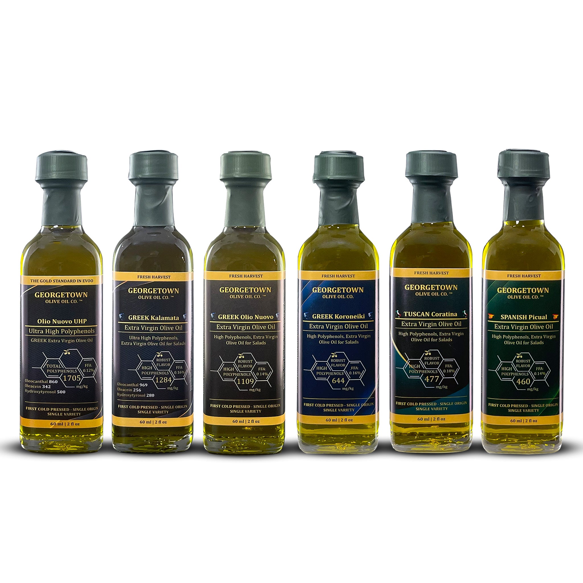 6 Bottle Variety Pack | Ultra High Polyphenols Extra Virgin Olive Oil