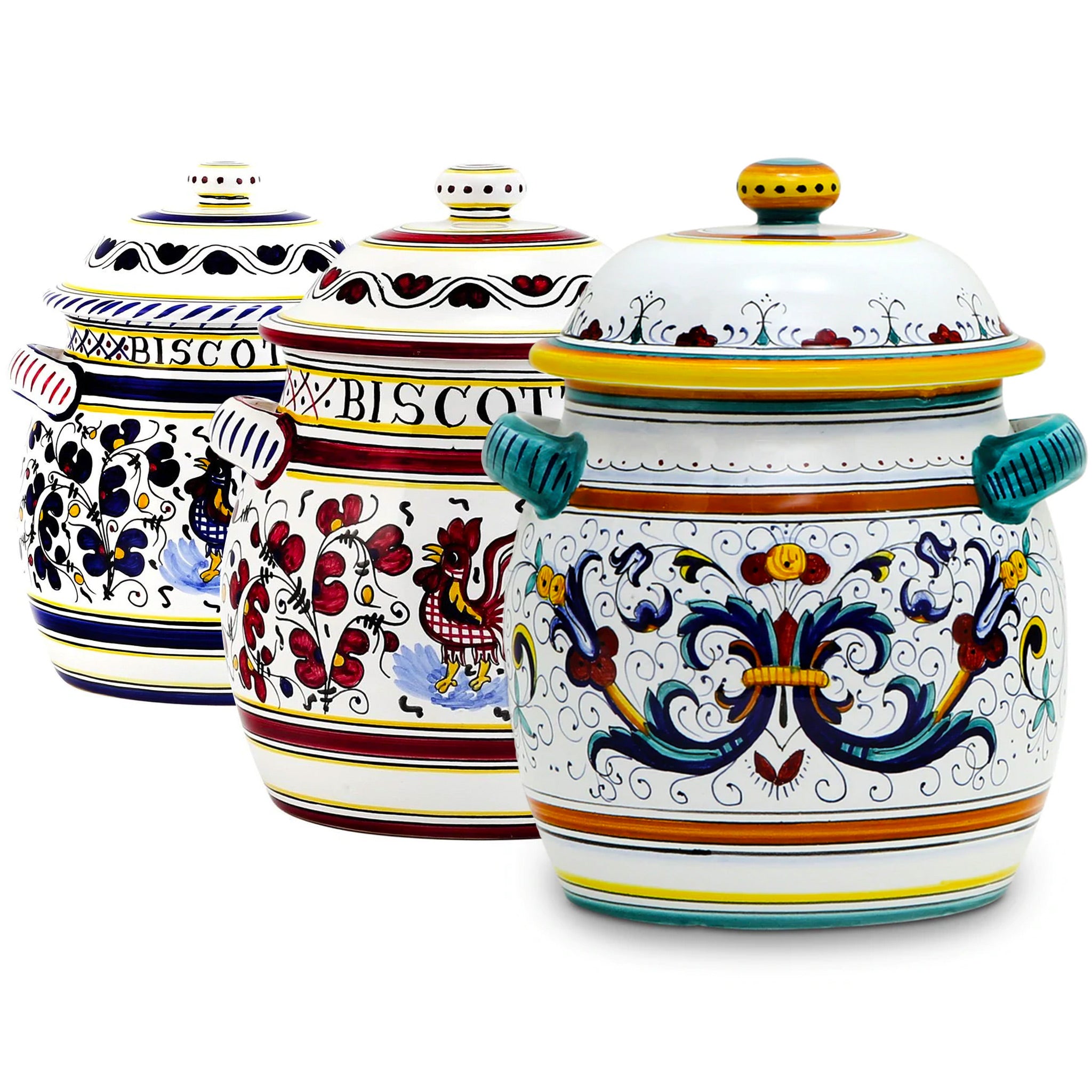 Traditional Biscotti Jar - Handmade Italian Pottery Georgetown Olive Oil Co.