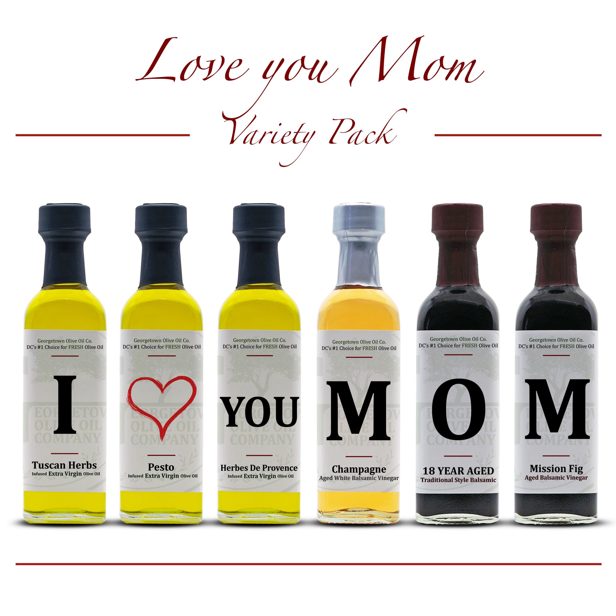 Love You Mom Oil and Vinegar Variety Pack Georgetown Olive Oil Co