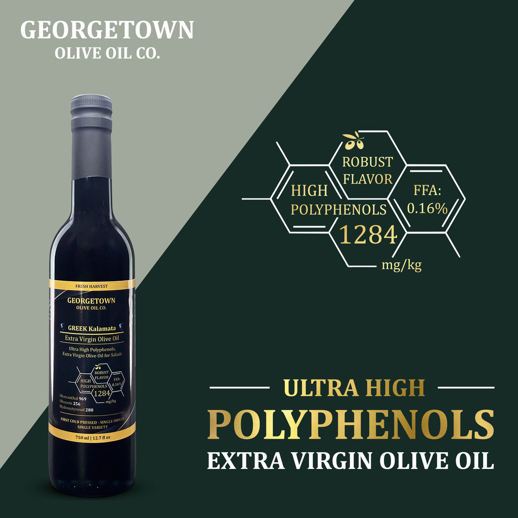 Greek Kalamata Extra Virgin Olive Oil | Ultra High Polyphenols