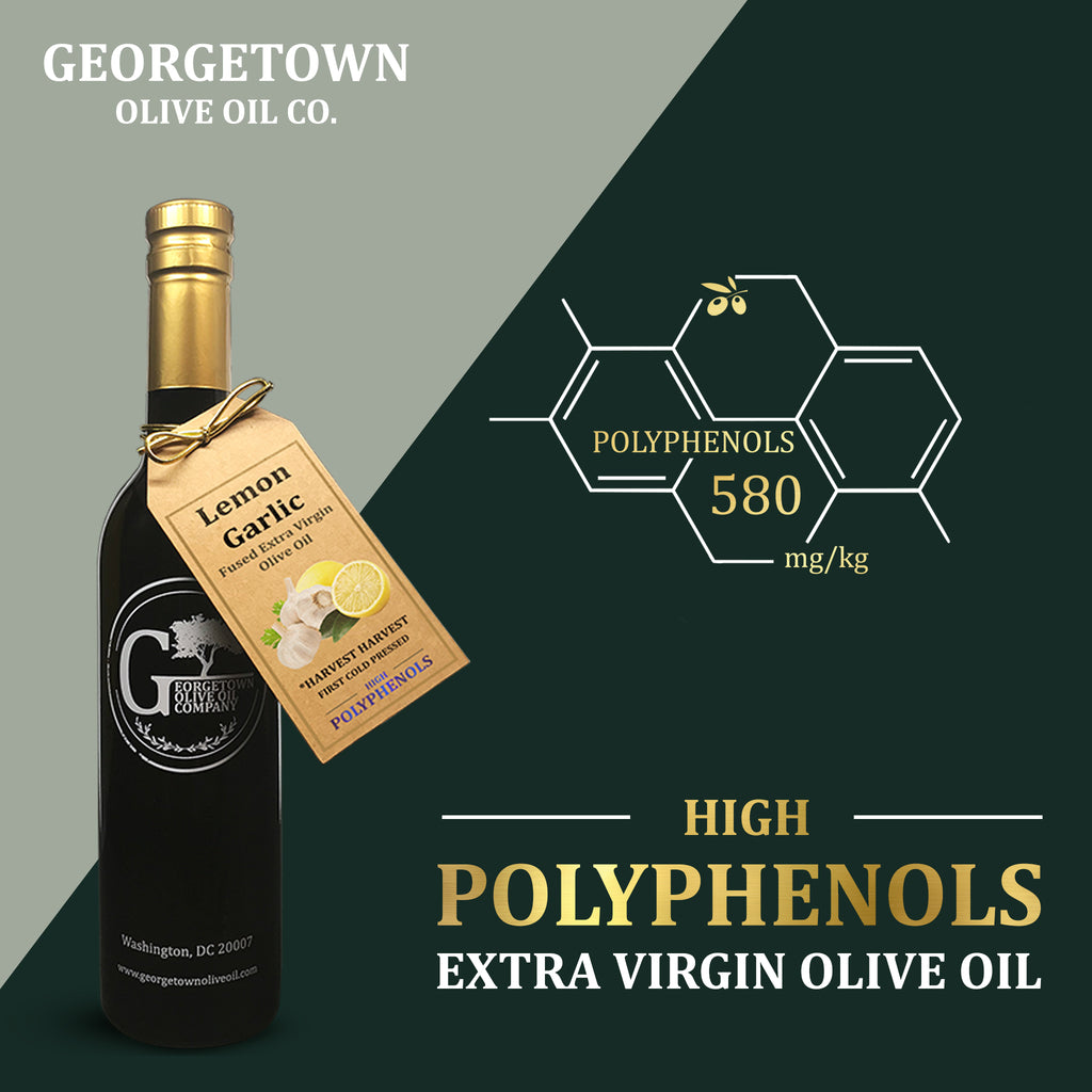 LEMON GARLIC Infused | High Polyphenols Extra Virgin Olive Oil Georgetown Olive Oil