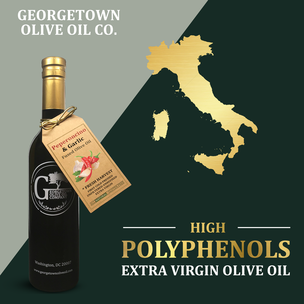 PEPERONCINO AND GARLIC | High Polyphenols Extra Virgin Olive Oil Georgetown Washington DC