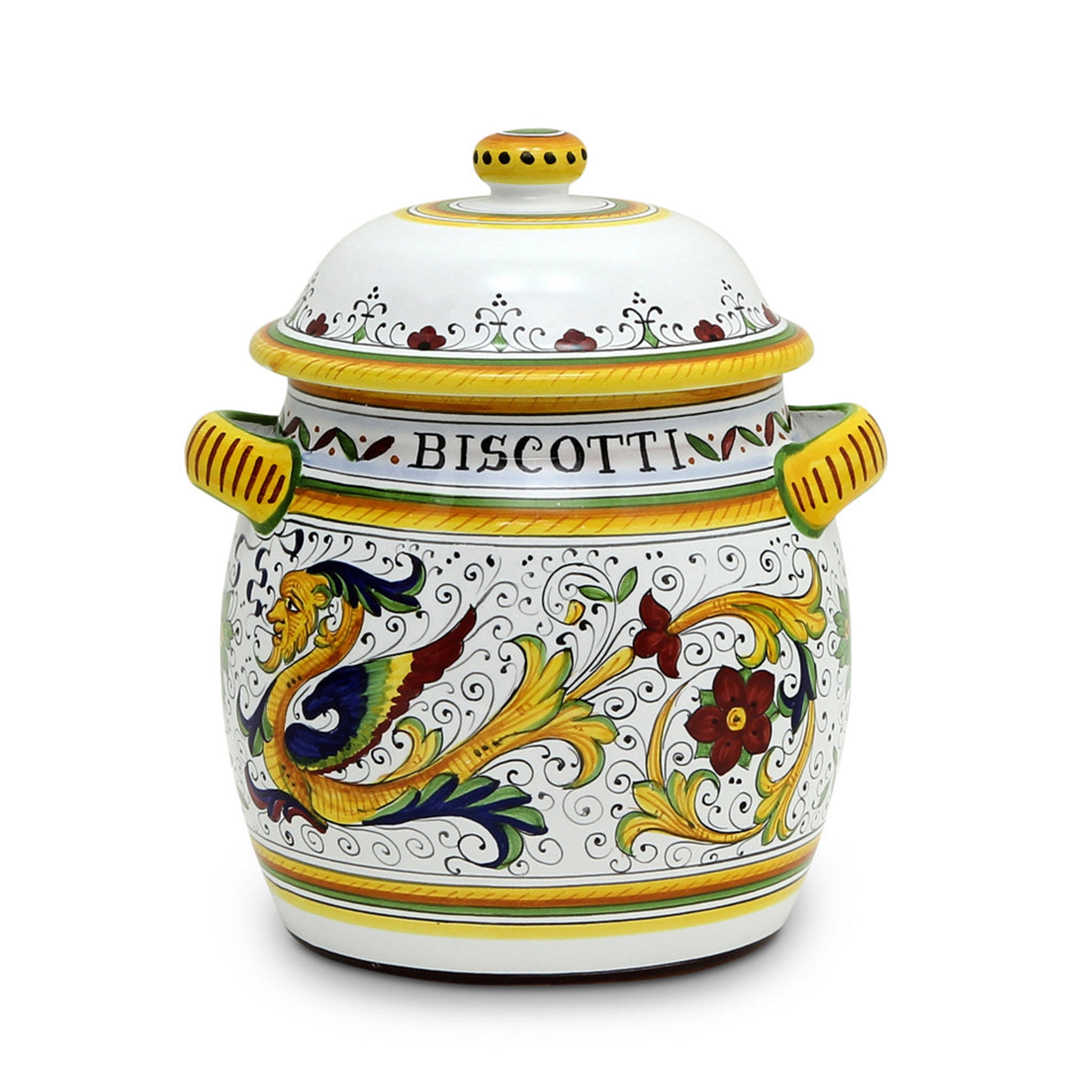 Traditional Biscotti Jar Deruta Italy Georgetown Olive Oil Co.