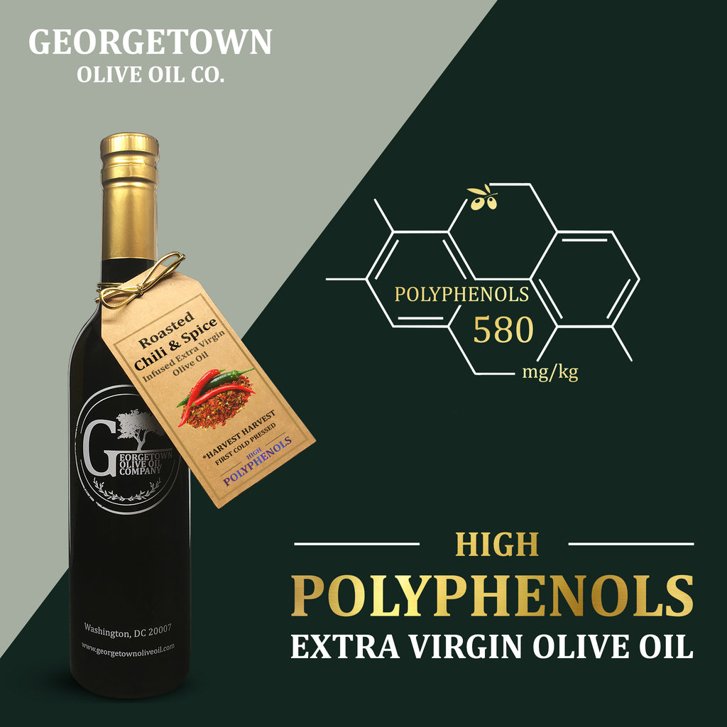 ROASTED CHILI & SPICE Infused | High Polyphenols Extra Virgin Olive Oil Georgetown Olive Oil Co.