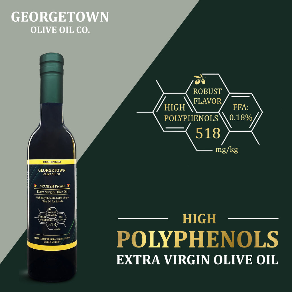 🇪🇸Picual (SPAIN) Extra Virgin Olive Oil high polyphenols for salads from Georgetown Olive Oil Co.