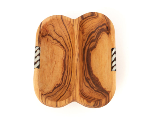 Olive Wood Double Dish - Georgetown Olive Oil Co.