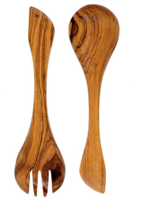 Spoon and Fork Set with Batik Bone - Georgetown Olive Oil Co.
