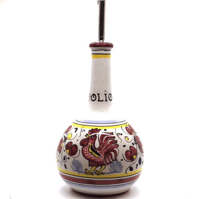 Olive Oil Cruet ORVIETO RED One Handle - Georgetown Olive Oil Co.